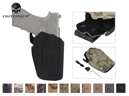 New.ซองปืนปลดเร็ว Emersongear 579 GLS Pro-Fit Holster ผลิตจากพลาสติกไนลอน ใช้ระบบล็อคแบบ GLS (ล็อคบริเวณโกร่งไก) สามารถใส่ได้กับปืนมากมายหลายรุ่น ไม่ว่าจะเป็น Glock, Hi-capa, Sig Sauer, beretta, S&W, H&K, Colt, CZ เป็นต้น ข้างในซองมีผ้ากำมะหยีรองรับแรงเสี