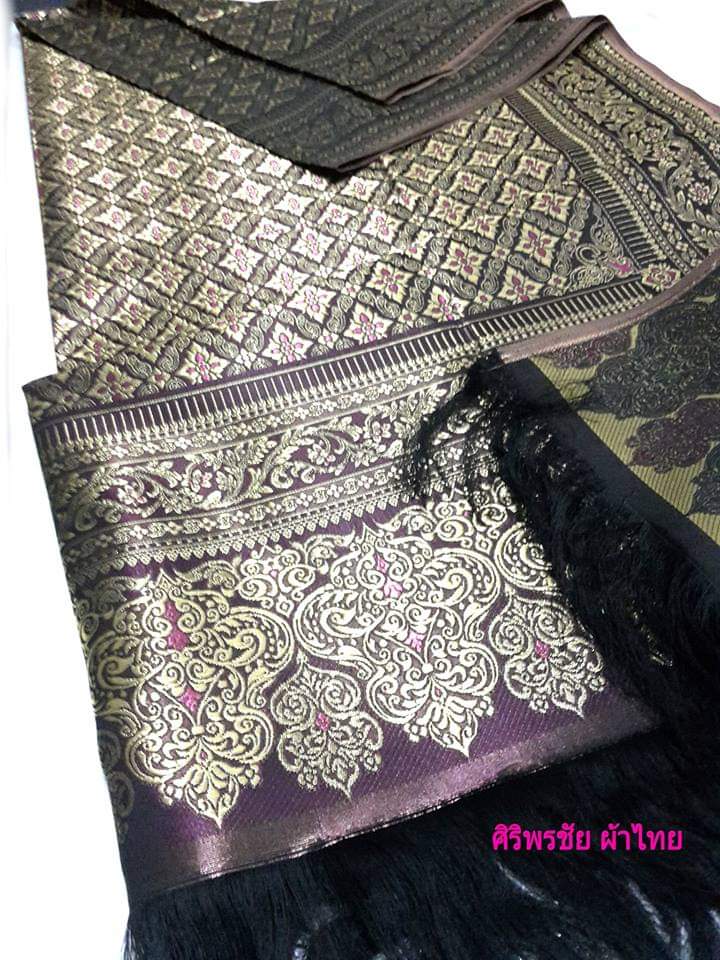 #ผ้าปูโต๊ะ #ผ้าคลุมโต๊ะ #ผ้าคลุมโต๊ะลายโบราณ เปลือกมังคุด 40"×80"