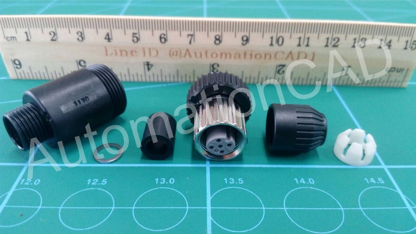 หัวคอนเนคเตอร์ M12 Connector OMRON แบบตรง ตัวเมีย 4 Pins XS2C-D4S1