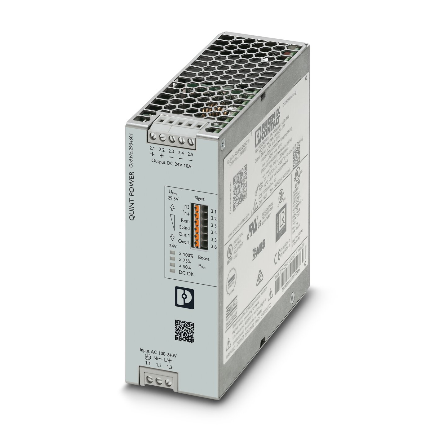 POWER SUPPLY QUINT4-PS/1AC/24DC/10 - 2904601 PHOENIX CONTACT พาวเวอร์ซัพพลาย 24VDC 10 A