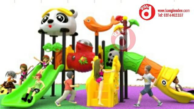 เครื่องเล่นสนามกลางแจ้ง ชุุดหมีแพนด้าหลากสี