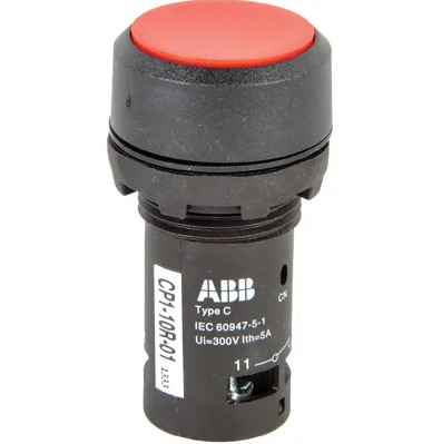 ปุ่มกด ABB Push Button Switch 1NC สวิตซ์กดเด้งกลับ รู 22 mm สีแดง