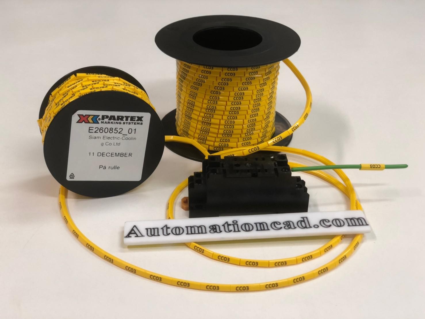 รับพิมพ์ TAG มาร์คสายไฟ PARTEX WIRE MARKING แบบพิมพ์อักษรใส่ได้เอง