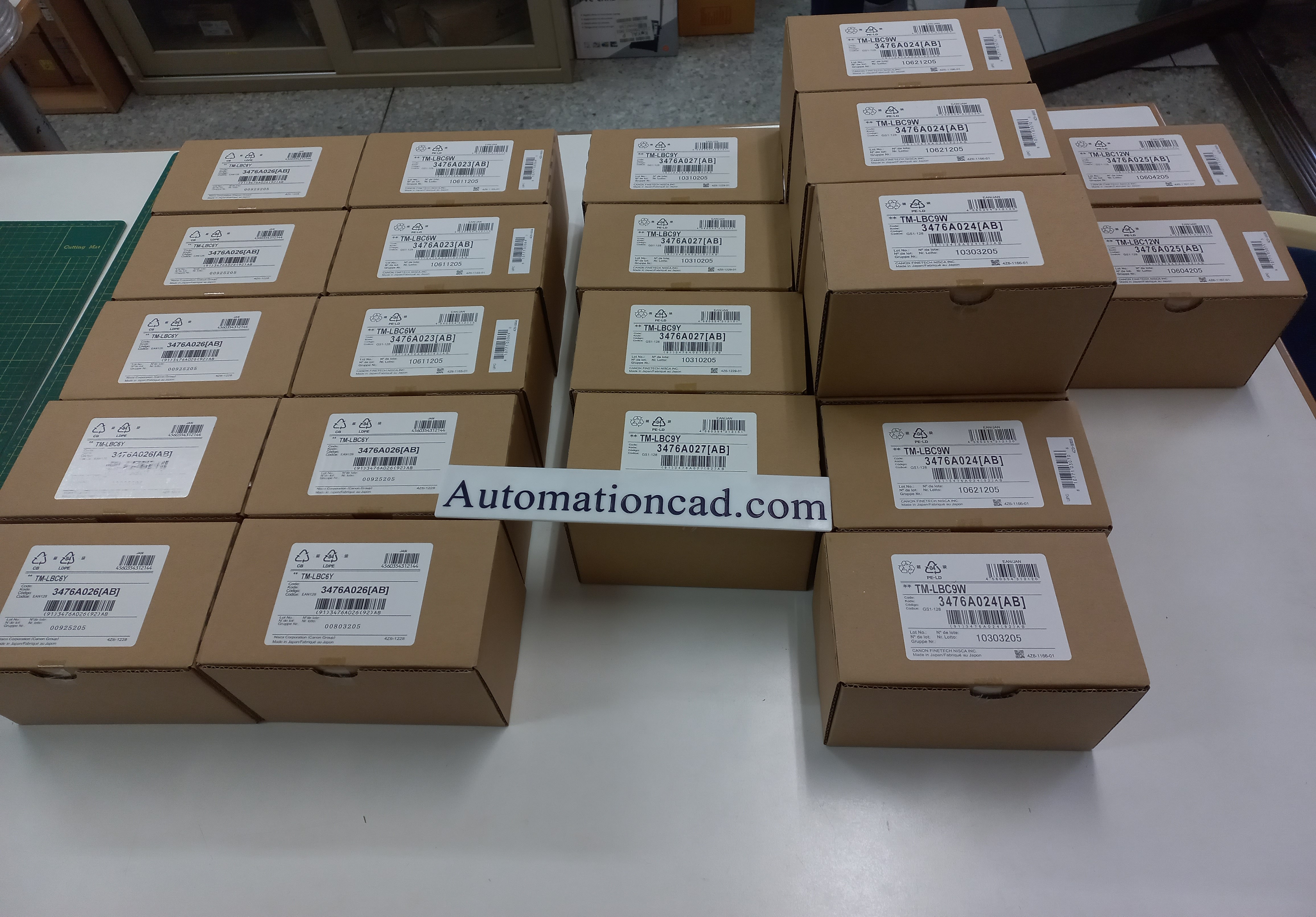 สติ๊กเกอร์ Label 6mm. Yellow เครื่องพิมพ์ CANON รุ่น MK1500 MK2600 M-1std 3476A026