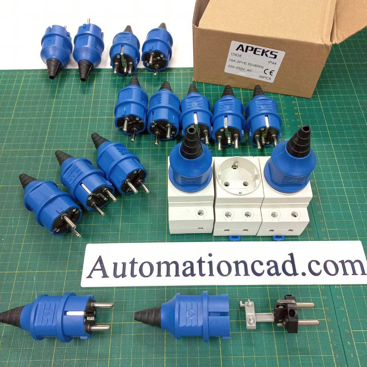 APEKS Power Plug (Male) 2P+E 16A 220V AC พาวเวอร์ ปลั๊กตัวผู้ IP44 ปลั๊กไฟอุตสาหกรรม