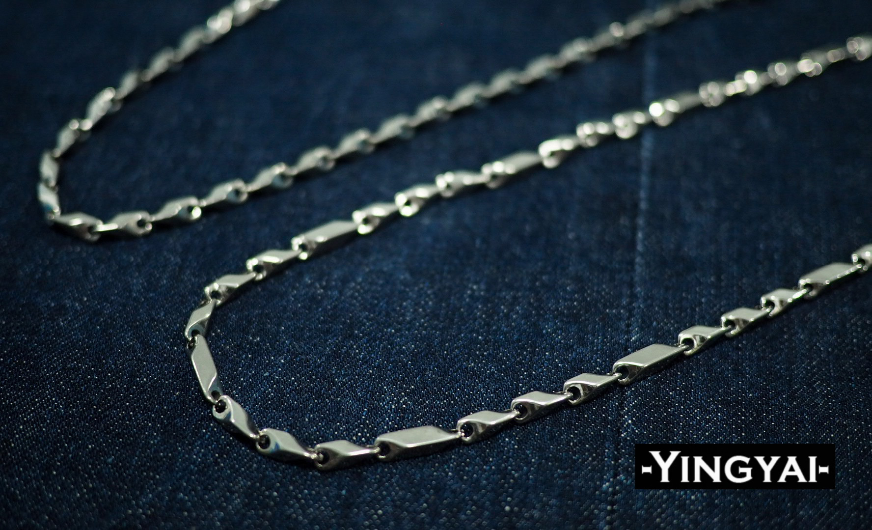 สร้อยคอสแตนเลสแฟนชั่น ลาย Stick Chain แบบ 3:1
