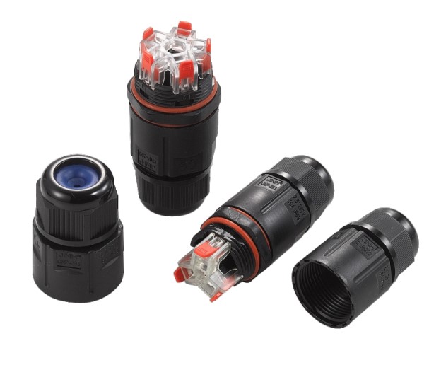 ข้อต่อสายไฟกันน้ำ ใช้กับสายไฟ ขนาด 0.5 ถึง 1.5 mm² แบบ 3 เส้น ข้อต่อสายไฟแบบหนีบ