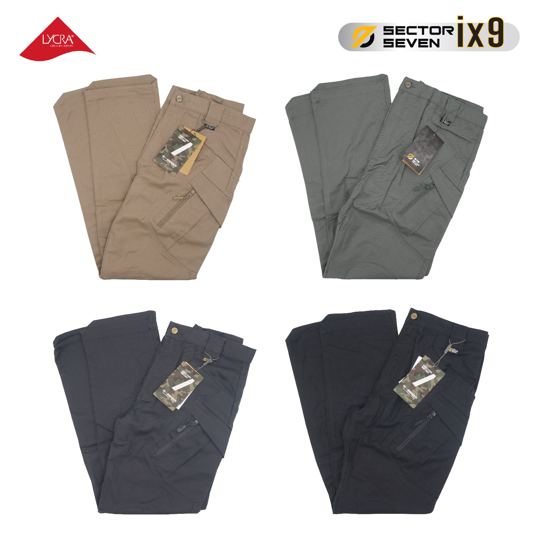 New.กางเกง Sector7 รุ่น IX9ผ้ายืด � ผ้า COTTON 55 % � ผ้า Polyester 43% � ผ้า Spendex 2 % � เอวสามารถยืด ได้ � ตอบโจทย์ทุกอิริยาบทเคลื่อนไหว คุณสมบัติ:+++++ (double arrow right) ซักแล้วไม่หดไม่ยืด (double arrow right) ระบายอากาศดีเยี่ยม แห้งเร็ว (double a