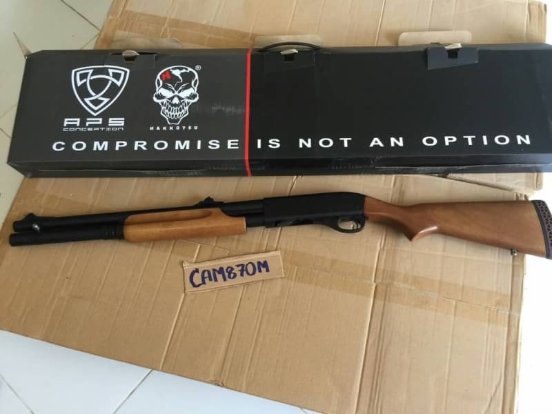 New.APS Metal w/ Wood Stock 870M CO2 Shell Eject Shotgun [APS-CAM870M]