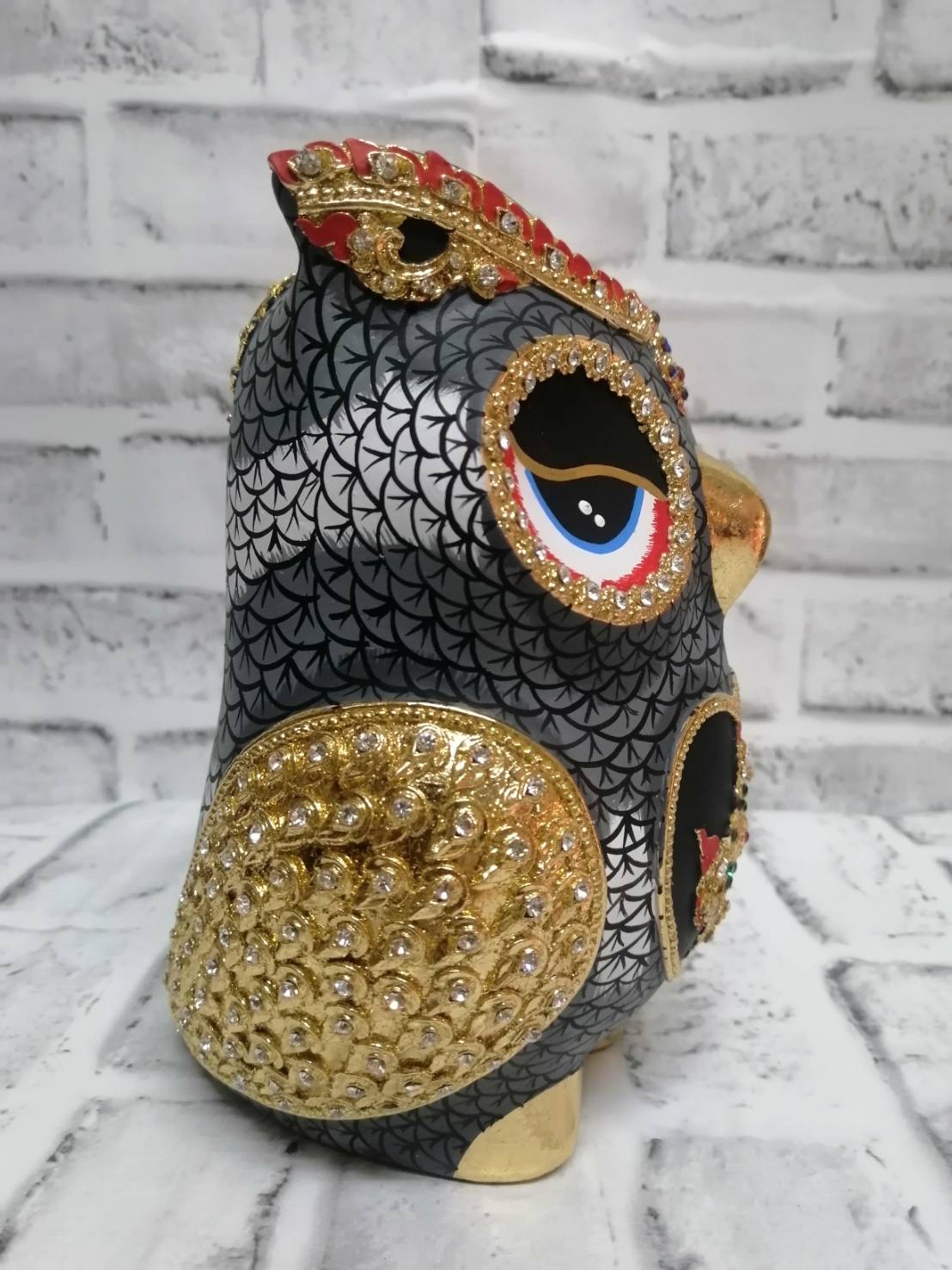 นกฮูก ทองเค ประดับเพชร