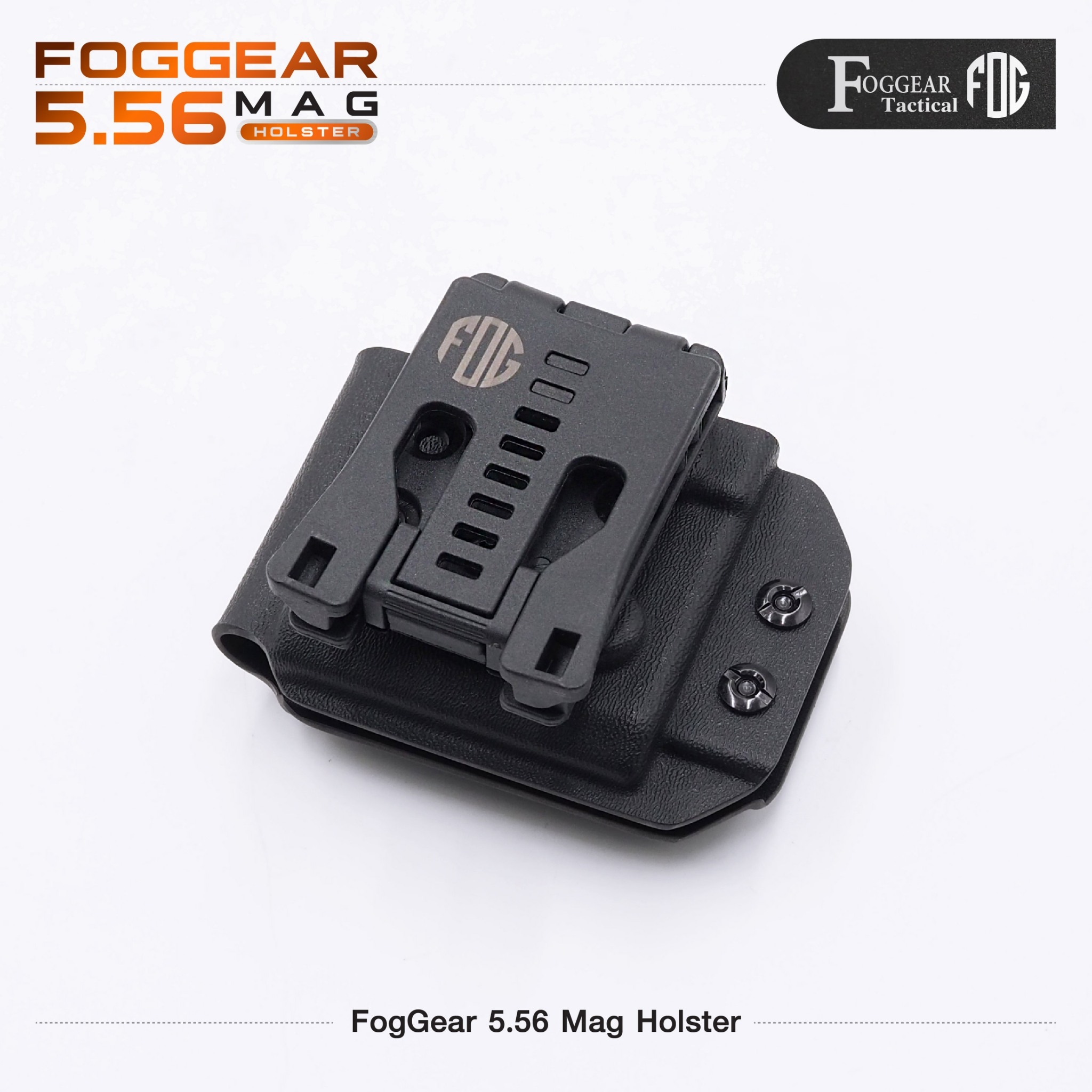 New.FogGear 5.56 Mag Holster ⭕ซองผลิตจาก Kydex เกรดคุณภาพ ⭕ช่องสำหรับใส่แม็ก 5.56 * 1 ⭕มีขากระเดื่องสำหรับปรับความกระชับ ⭕ขากระเดื่องถอดได้ ใส่ลูกยางแทนที่ได้ ⭕ตัวล็อค Teklok ปรับระดับเข็มขัดได้สูงสุด 2.4" ⭕ Teklok สามารถปรับองศาในการใช้งานได้