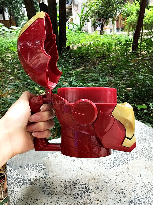 [PO]แก้วเก็บความเย็น IRONMAN[ภายในพลาสติก][ตาขาว]