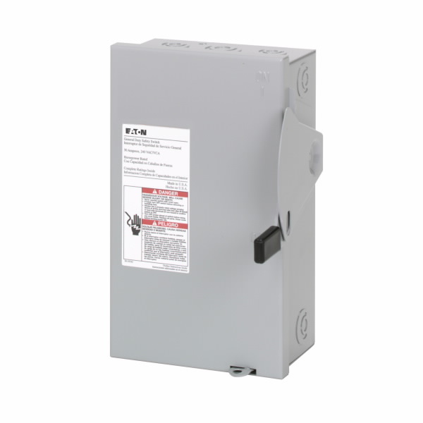 Safety Switches EATON เซฟตี้สวิทช์ 30A Single Phase แบบใส่ฟิวส์ได้ INDOOR