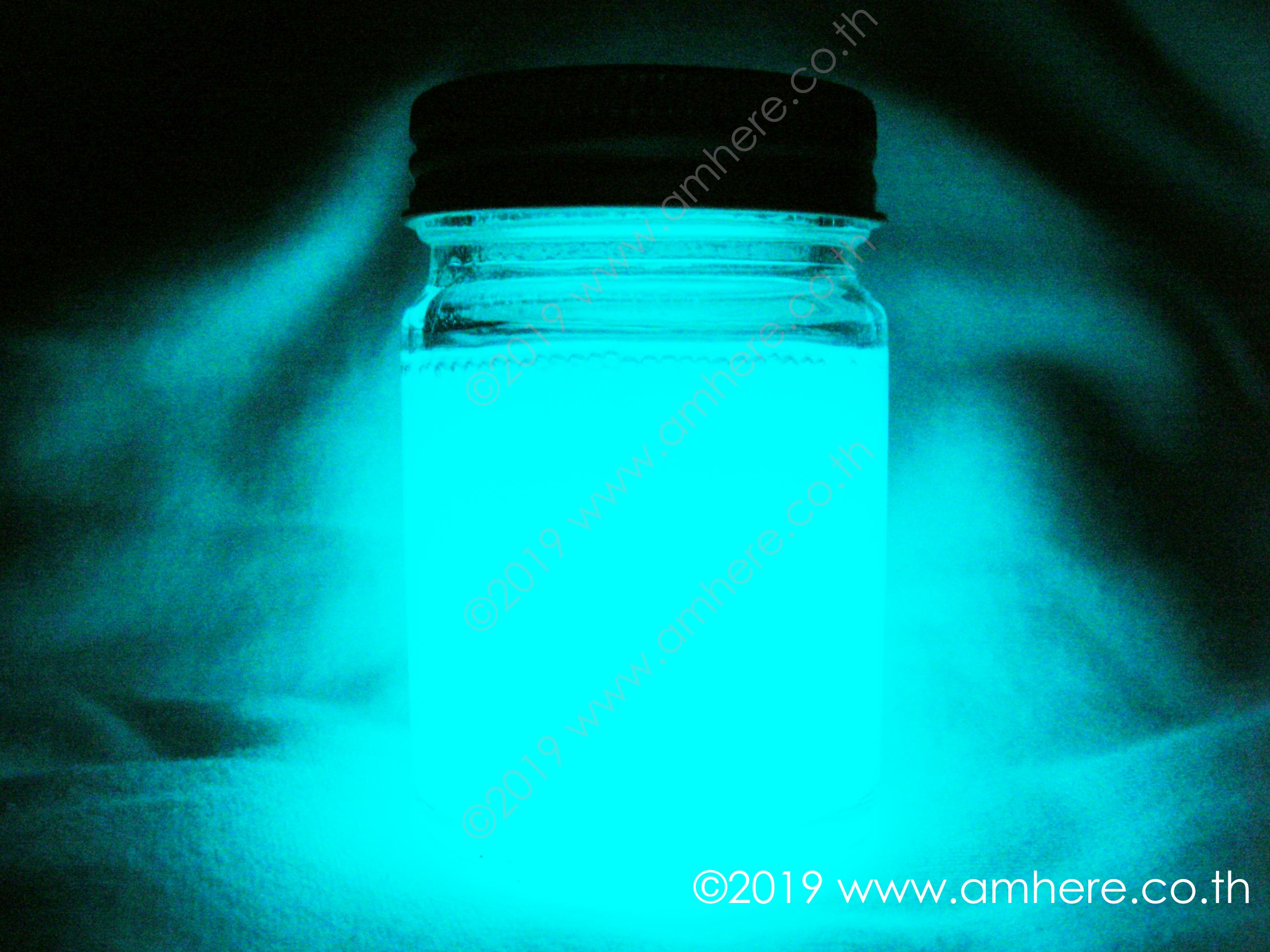 Ultra Glow Paint AQUA 35ml (Glow in the Dark): สีเรืองแสง อัล-ตร้าโกล สีฟ้า water based 40% brighter!