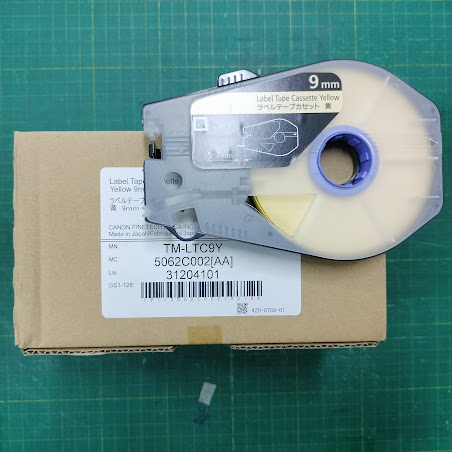 สติ๊กเกอร์ Label 9mm. Yellow เครื่องพิมพ์ CANON รุ่น MK1500 MK2600 MK1100 MK3000 MK5000 5062C002