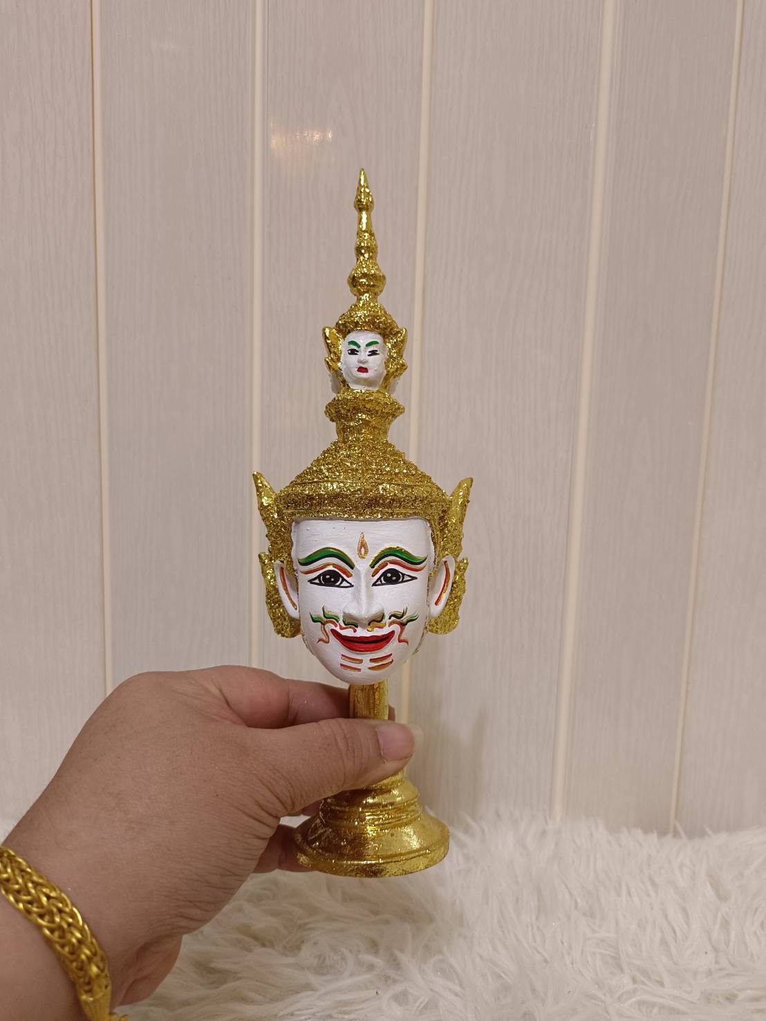 เศียรครู พระพรหม ขนาดเล็ก พร้อมฐานปิดทอง