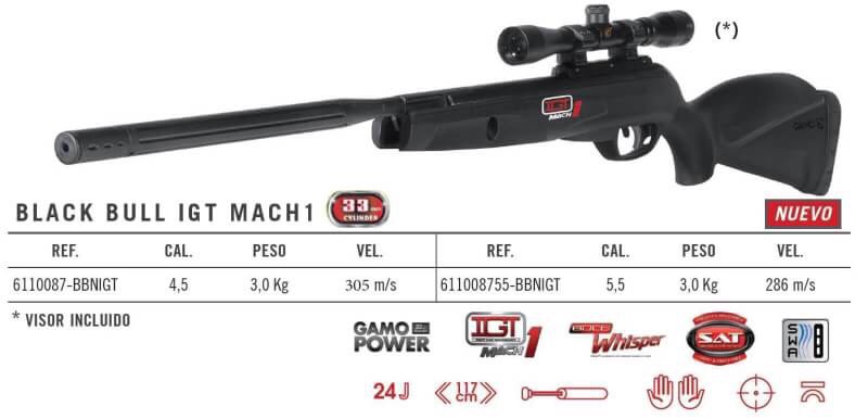ปืนยาวอัดลม Gamo Black Bull IGT Match1 cal.5.5mm. Air Rifle#2 ✔ระบบโช็คแก๊ส ✔ระยะหวังผล 25-45m. ✔พร้อมกล้อง Gamo 4x32 ✔สำหรับฝึกซ้อมยิงกระป๋องที่บ้านและในสวนเท่านั้น และหมูป่า