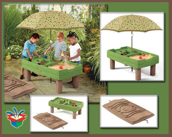 โตีะเล่นทรายและน้ำพร้อมร่ม