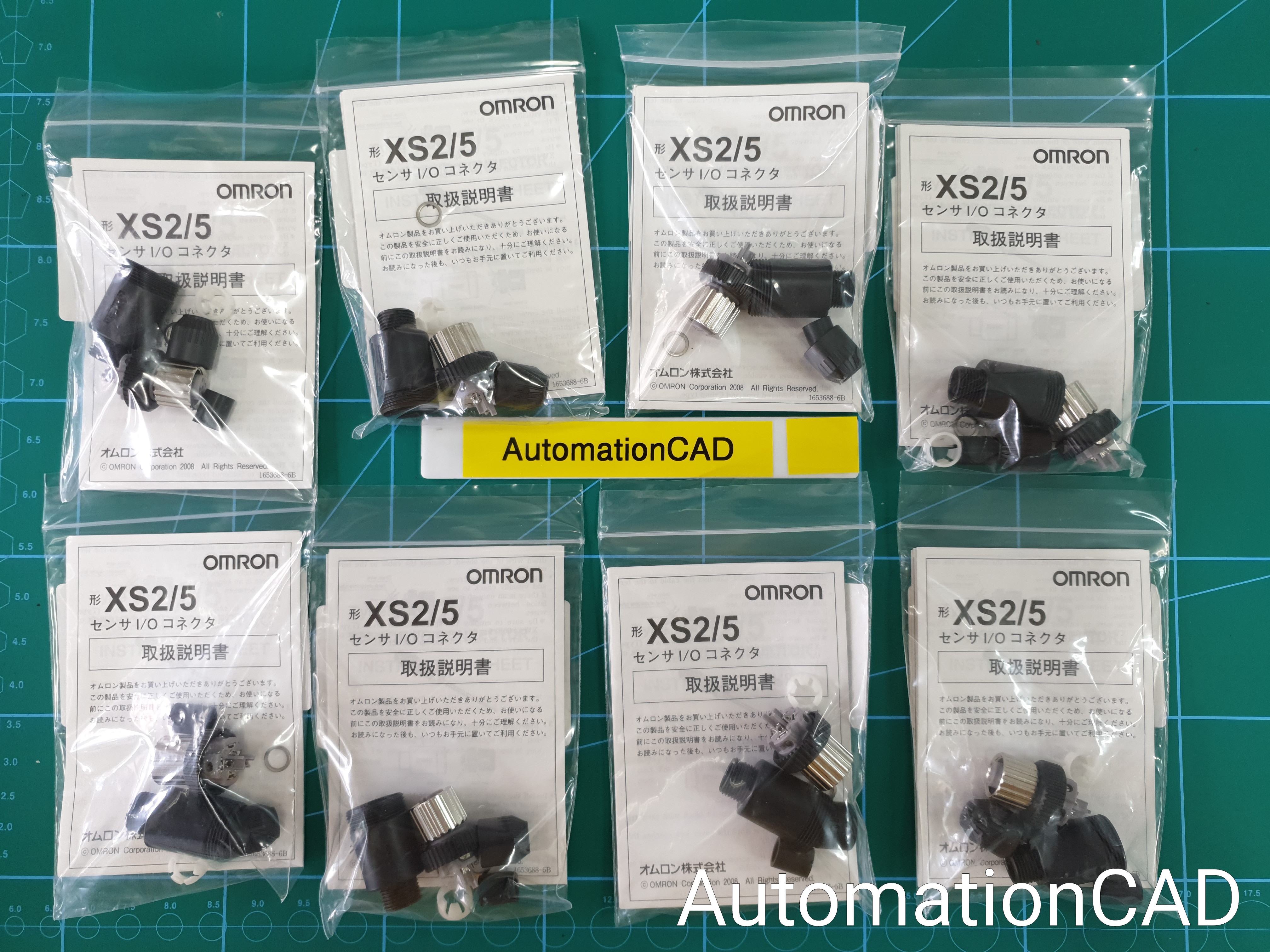 หัวคอนเนคเตอร์ M12 Connector OMRON แบบตรง ตัวผู้ 4 Pins XS2G-D4S1