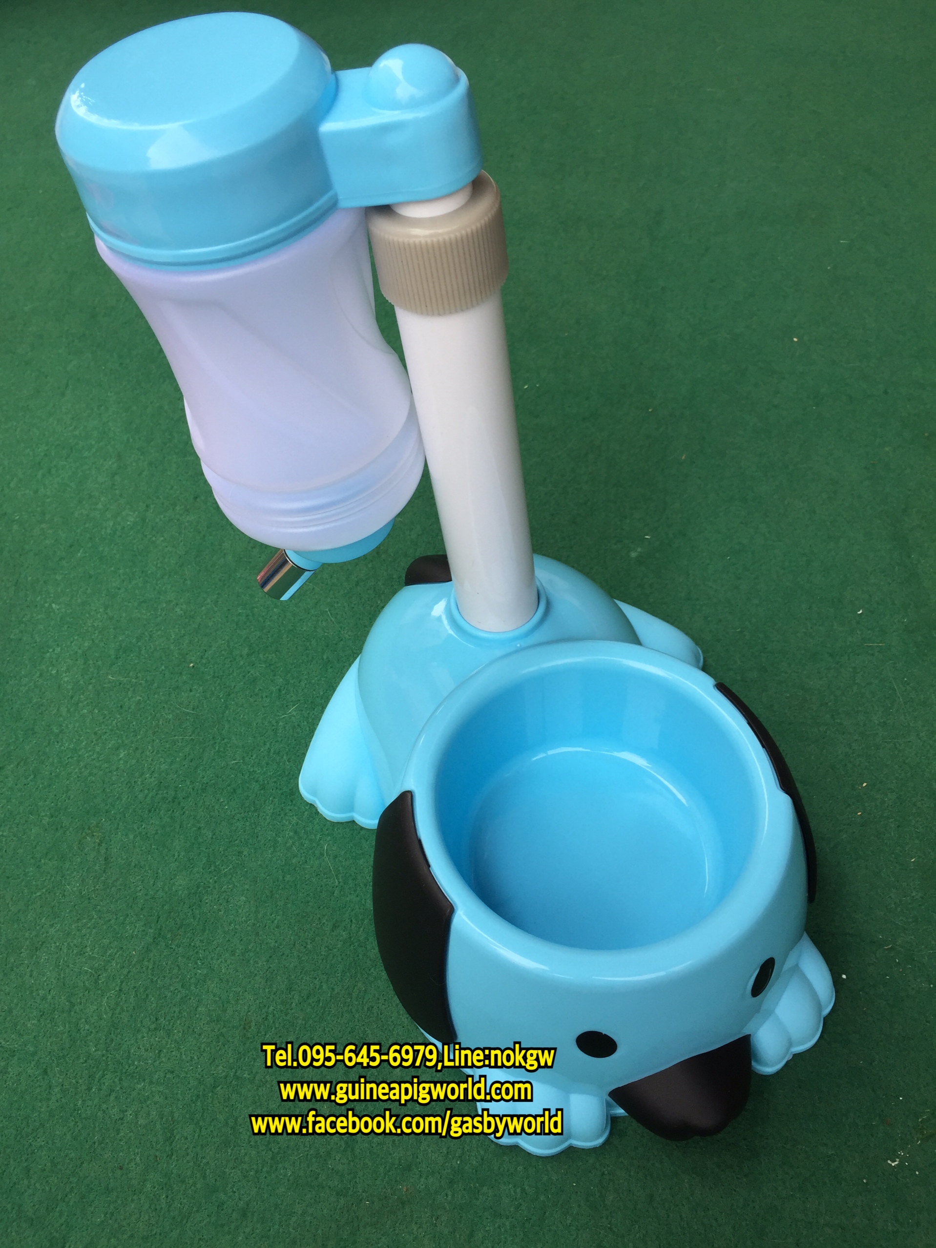 ชามอาหารและขวดน้ำตั้งพื้นรูปสุนัข(25.5x18.5x42cm.) เสาแขวนขวดน้ำปรับระดับสูงต่ำได้