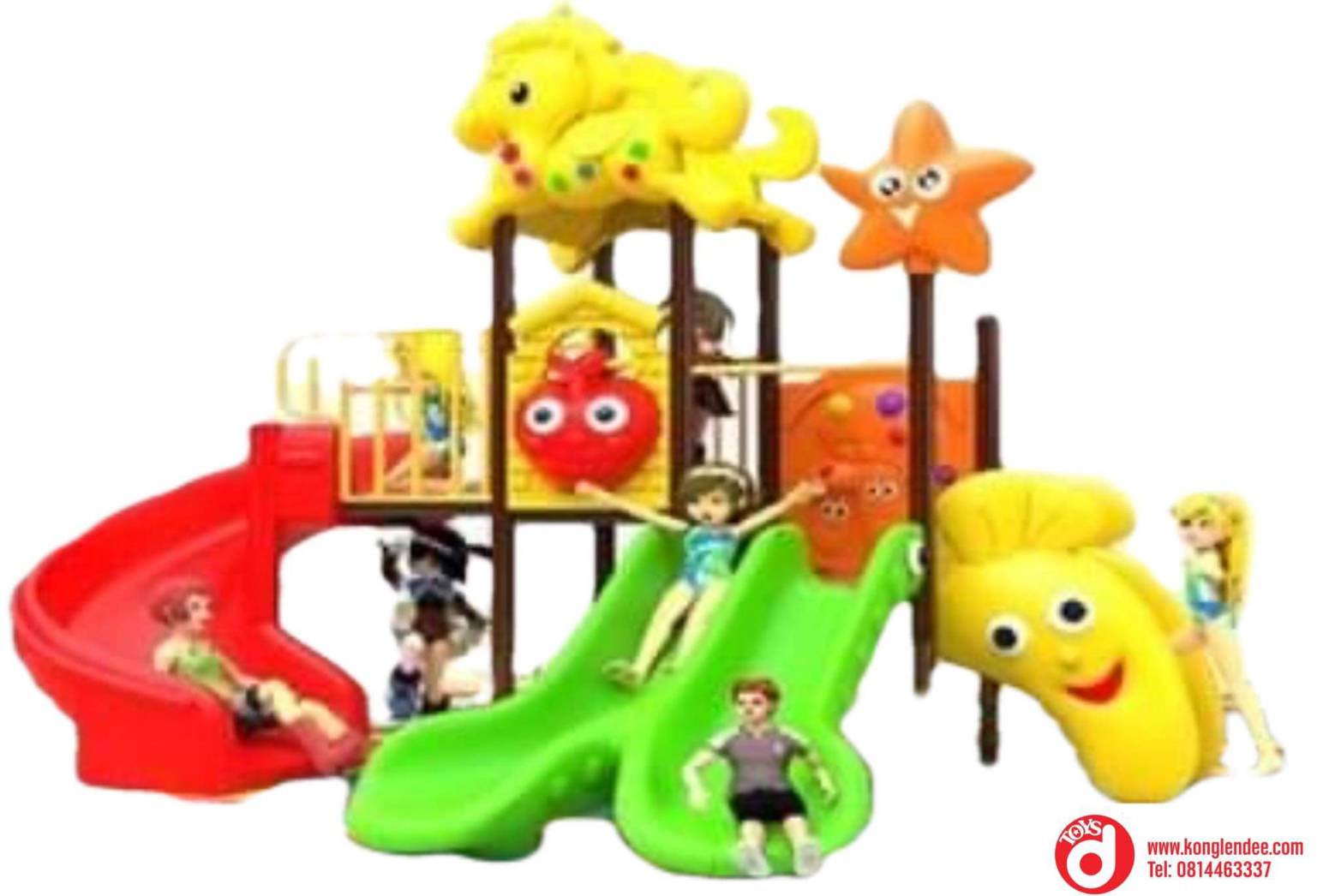 เครื่องเล่นสนาม ชุดม้าน้อยสองสไลด์