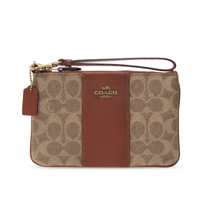 กระเป๋า Coach แท้ รุ่น 32445 SMALL WRISTLET IN COLORBLOCK SIGNATURE CANVAS