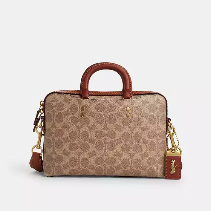 กระเป๋า Coach แท้ รุ่น CQ771 ROGUE SLIM BRIEF 25 IN SIGNATURE CANVAS