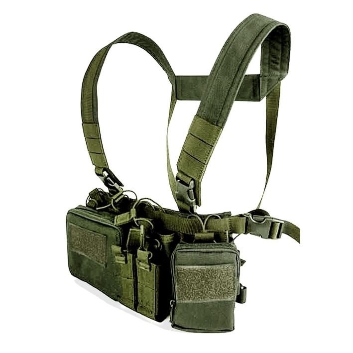 🔥🔥🔥 M4 Chest Rig 🔥🔥🔥 - ผลิตจากผ้า 500D น้ำหนักเบา ใส่สบาย - มีช่องใส่แม็กกาซีนปืน M4 ได้มากถึง 4 ช่อง - มีช่องใส่ แม็กกาซีนปืนสั้น ได้ 2 ช่อง - มีกระเป๋าเอนกประสงค์ ด้านข้างอีก 2 ใบ - สามารถถอดออกไปใช้กับเวส
