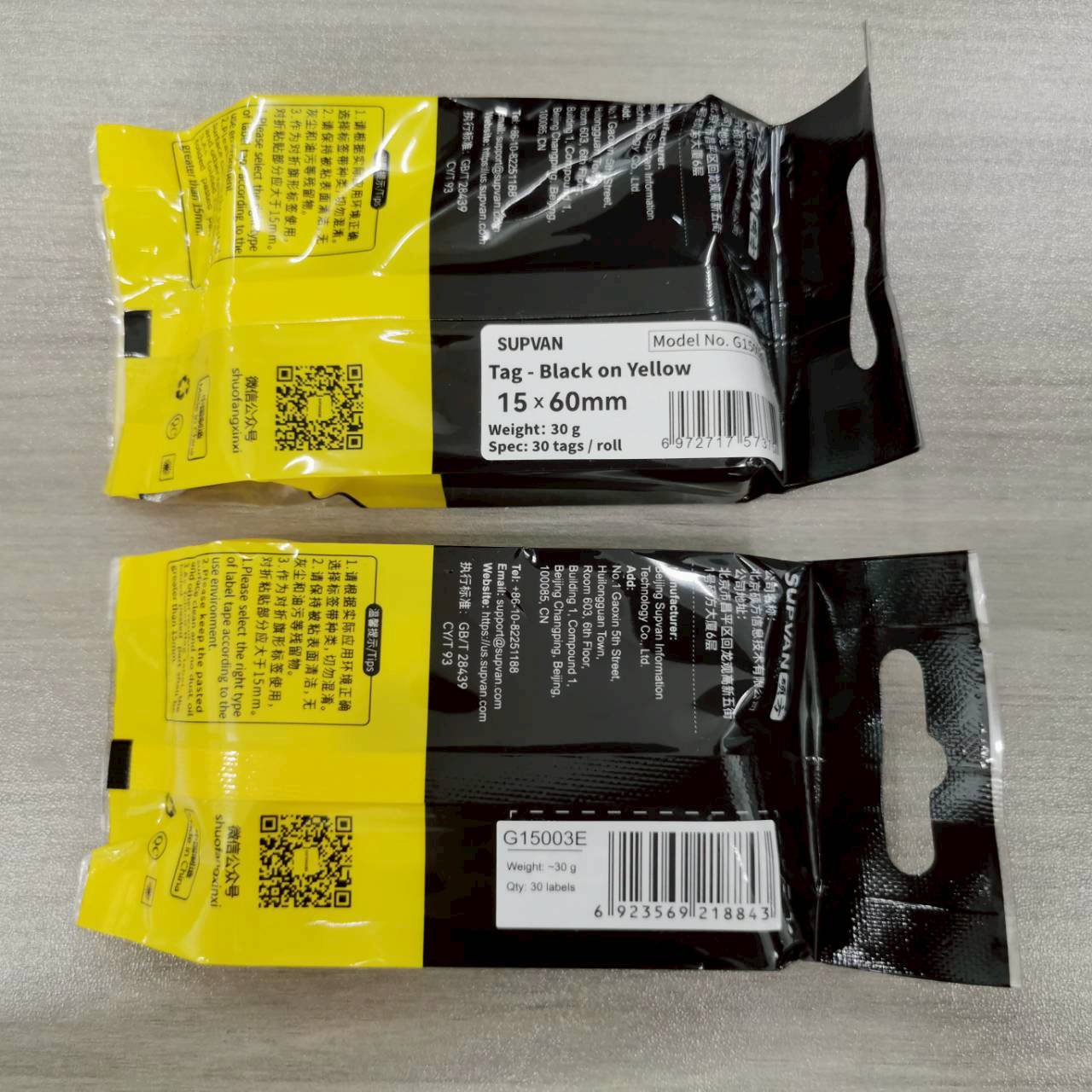 แท็กสายไฟสีขาว G15003E 15x60 mm. Cable tag ยี่ห้อ SUPVAN 30pcs/roll