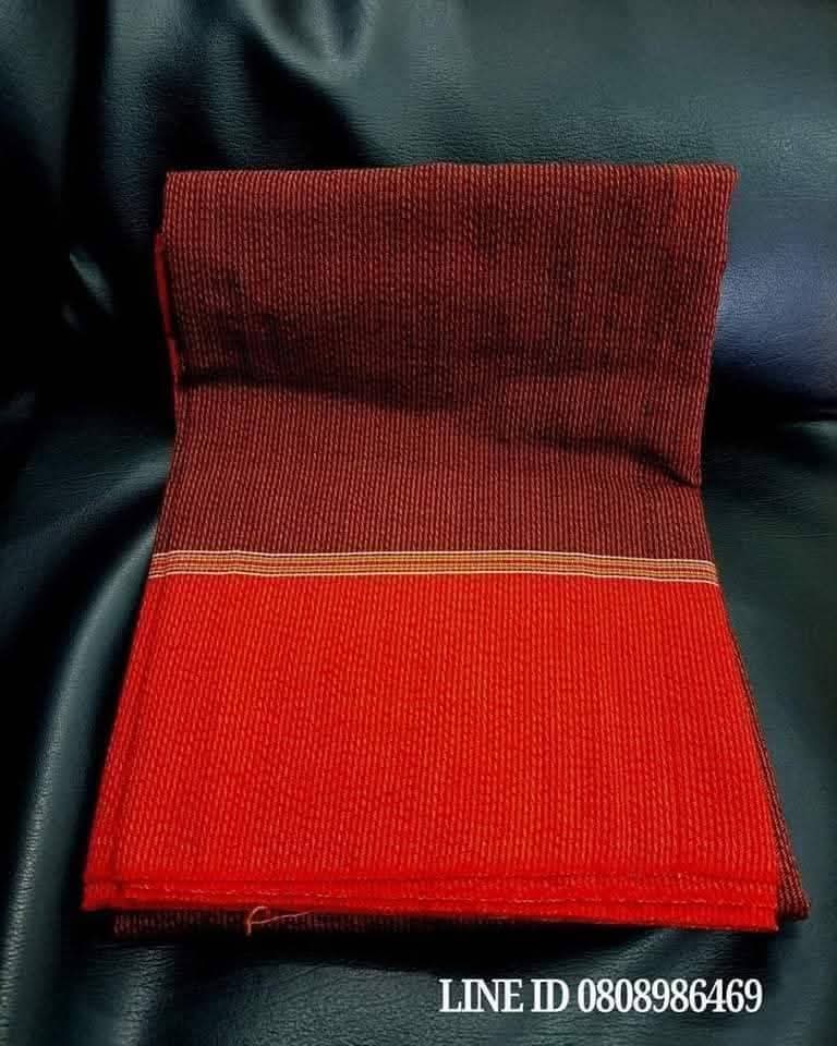 ผ้ามัดหมี่ตีนแดง ผ้าซิ่นตีนแดง ผ้าฝ้ายตีนแดง ผ้าทอพื้นเมือง บุรีรัมย์ ลายอัปสรา 4 เมตร