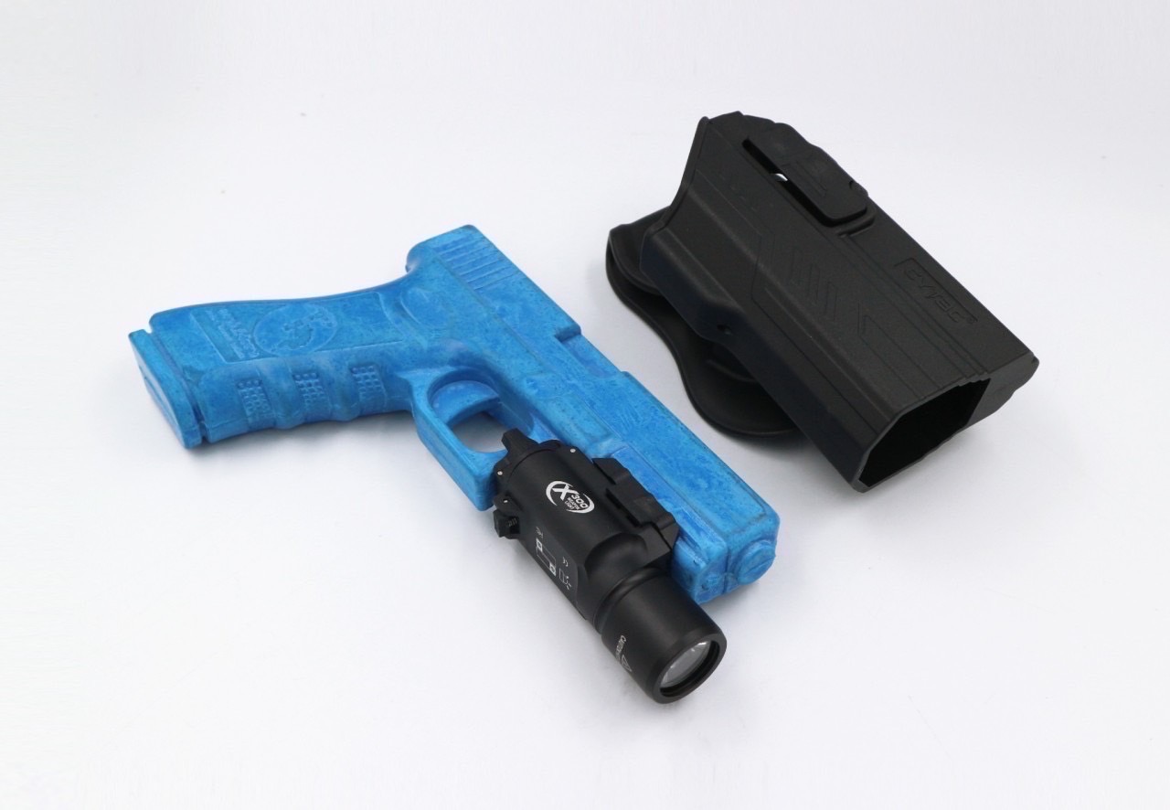 New.ซองปืนพกนอกปลดนิ้วชี้ Glock17/19 ติดไฟฉาย ยี่ห้อ Cytac รุ่น G17 Light Bearing Holster (ซองปืนพกนอก รุ่นG17/19ติดไฟฉายได้หลายรุ่น) รุ่นมือขวา ไฟฉายติดปืนสั้นรุ่นที่ซองปืนรองรับ Surefire X300 Surefire X300U Streamlight TLR-1 HL Olight PL-MINI Olight PL-