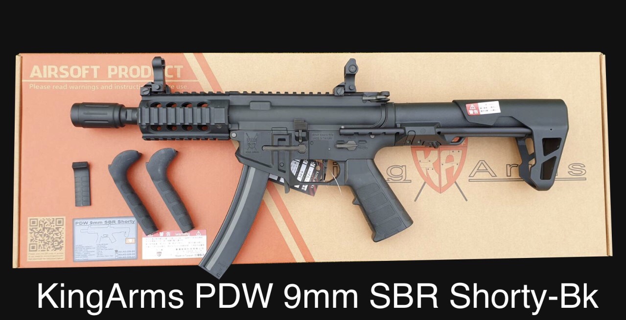 https://youtu.be/_ORFXABTIO0 K King Arms PDW 9mm SBR Airsoft AEG Rifle -บอดี้ไนล่อนไฟเบอร์ -สต็อกแบบ PDW ยืดหดได้ 7 ระดับ -Handguard มีหลายขนาด มีรางสำหรับอุปกรณ์เสริม -ออกแบบมาเพื่อผู้ใช้ที่มีประสบการณ์ M4 หรือ MP5 -การออกแบบแมกกาซีน Quick-eject พร้อมด้ว