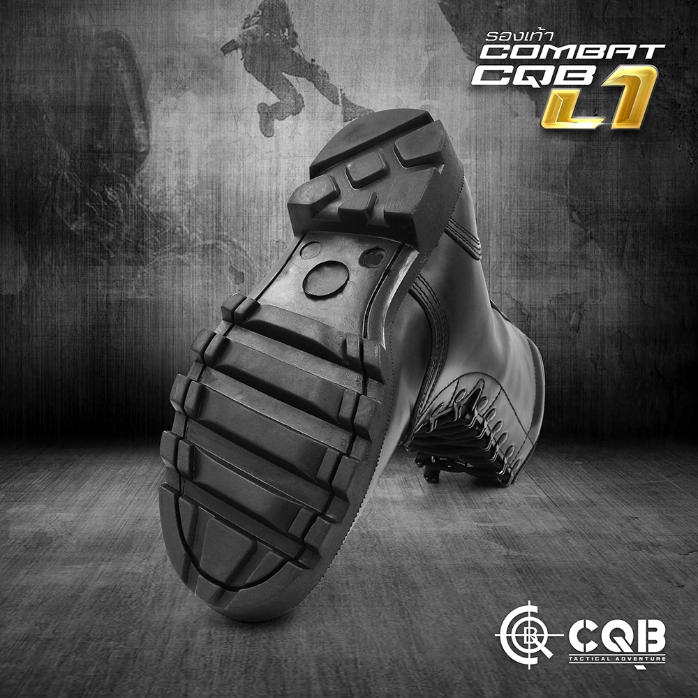 รองเท้า Combat CQB รุ่น L1# รองเท้าคอมแบท หนังวัวแท้ ออกแบบมาเพื่อรองรับ ขนาด และ รูปร่างเท้าของ คนไทย ทรงเรียวสูง แต่ไม่บีบรัดหน้าเท้า 🚩ตาไก่ปลดไว 9 รู ความสูงจากพื้น 10 นิ้ว 🚩น้ำหนักเบา หนังมีความนุ่มใส่สบาย 🚩รองพื้นนิ่ม ใส่ไม่เจ