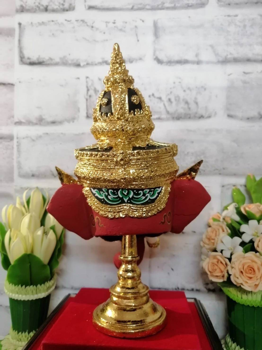 พระพิฆเนศ ขนาดกลาง เรซิ่น พร้อมฐานปิดทอง