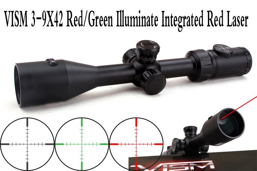 New.กล้อง Scope VISM 3-9x42 Red Center Beam มีเลเซอร์แดงในเลนส์ ราคาพิเศษ