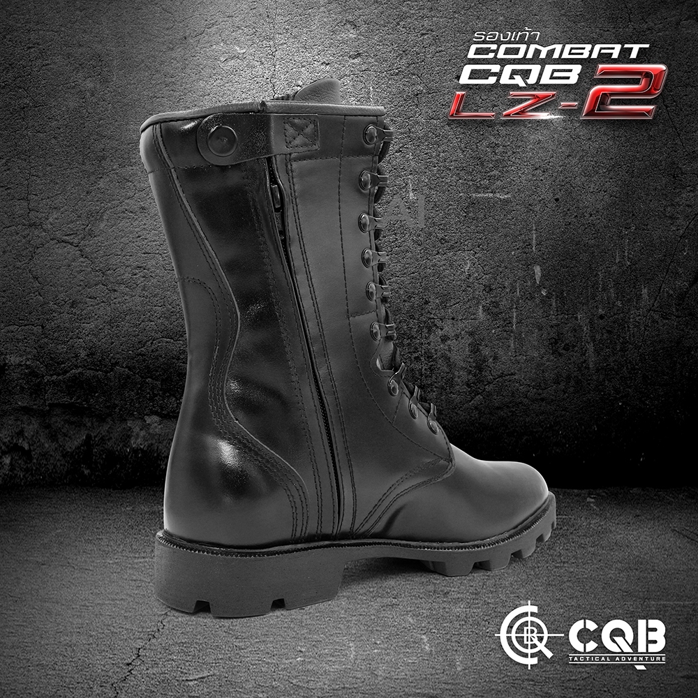 New.รองเท้า Combat CQB รุ่น LZ-2# (ซิปข้าง) รองเท้าคอมแบท หนังวัวแท้ ออกแบบมาเพื่อรองรับ ขนาดและรูปร่างเท้าของ คนไทย ทรงเรียวสูง แต่ไม่บีบรัดหน้าเท้า ⏩มีซิปข้าง เพื่อความสะดวก ในการสวมใส่ ⏩ตาไก่ปลดไว 9 รู ความสูงจากพื้น 10 นิ้ว ⏩น้ำหนักเบา หนังมีความนุ่มใ