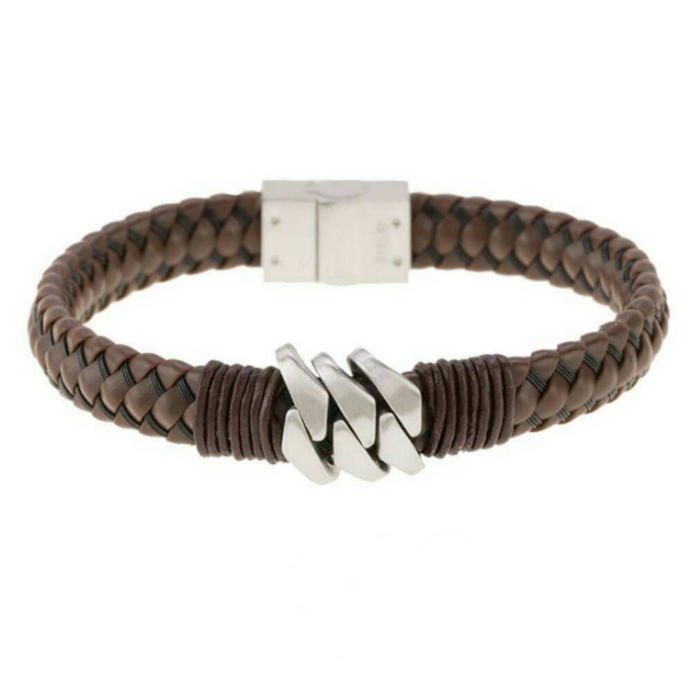 กำไลข้อมือหนัง Woven Leather A007