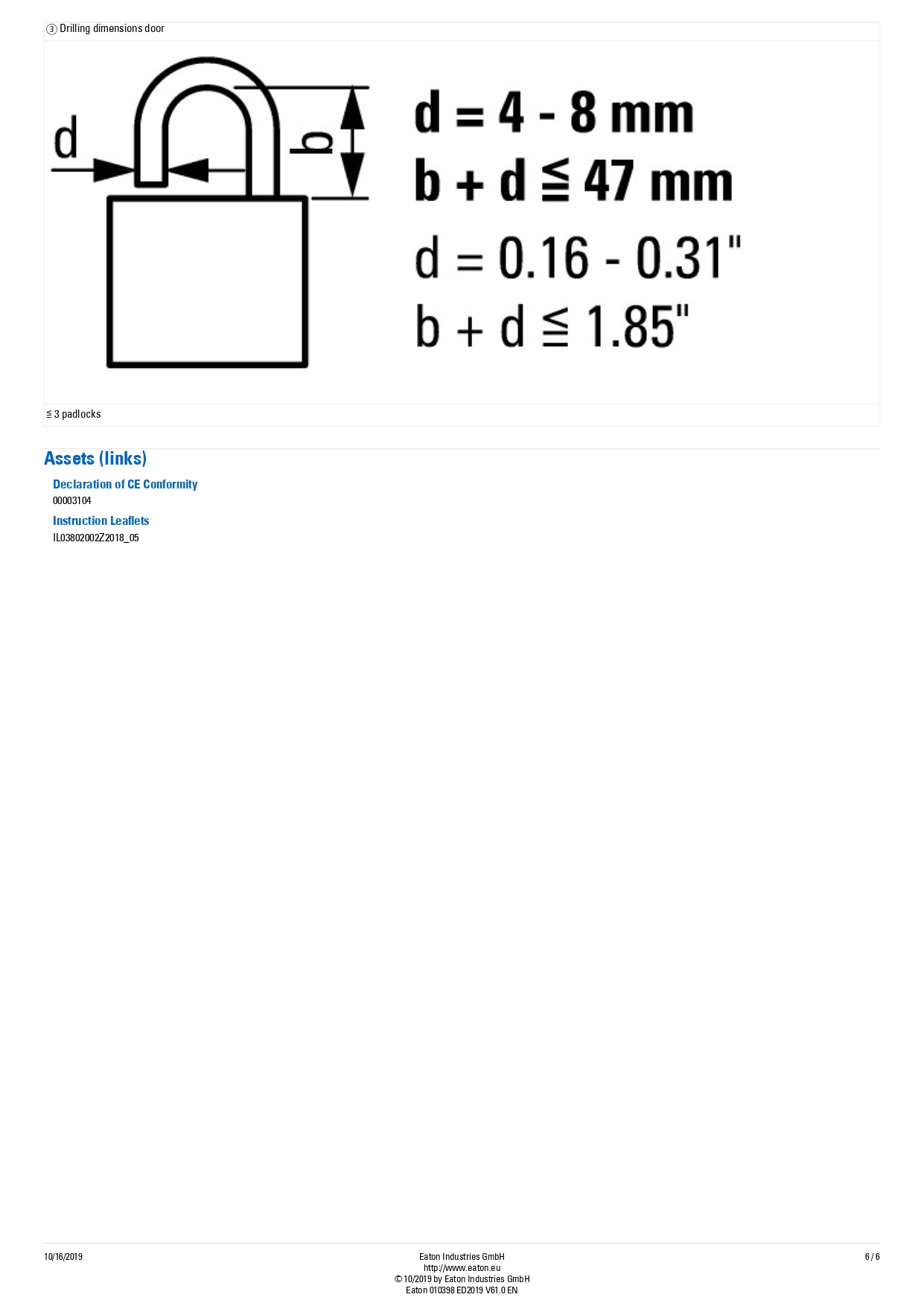 สวิตช์หลัก EATON P3-63/EA/SVB/N 63A 30kW IP65 Main Switch 3P+N Pole Flush Mount Isolator Switch