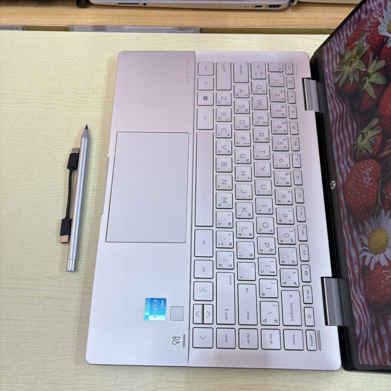 HP PAVILION X360 14 – EK0002TU * NOTEBOOK แบบฝาพับ 360 องศา หน้าจอ TOUCH SCREEN + ปากกา * ติดฟิล์มกันรอยหน้าจอแล้ว สภาพเครื่อง 90%