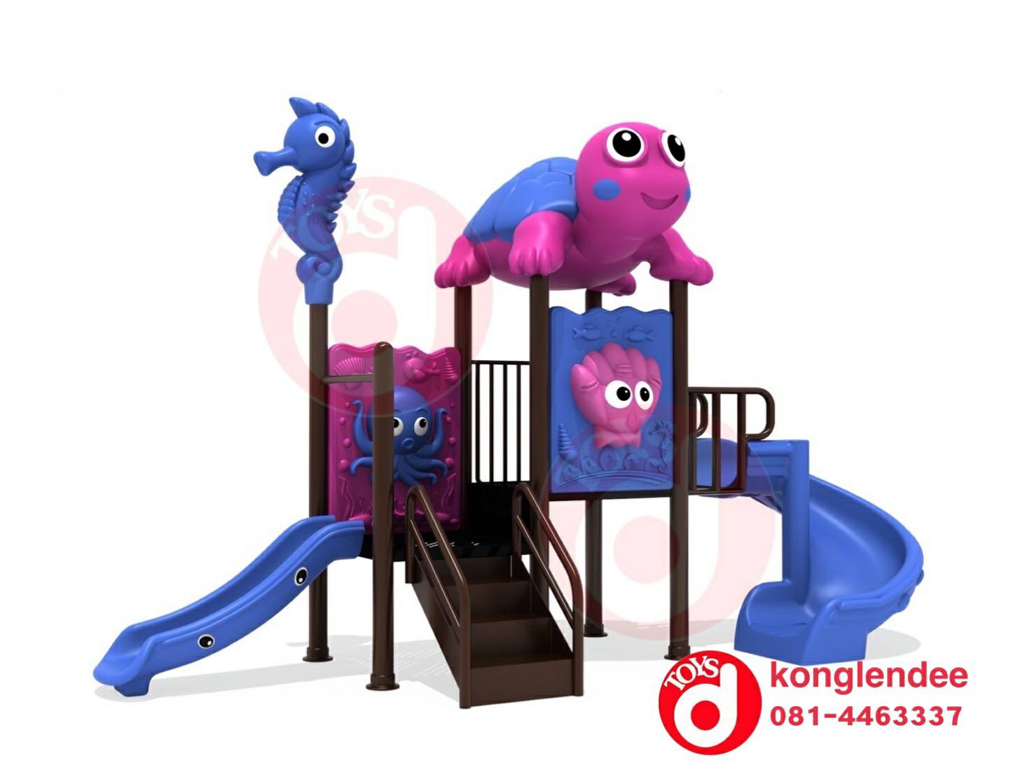 เครื่องเล่นสนาม ชุดเต่าน้อยสองสไลด์