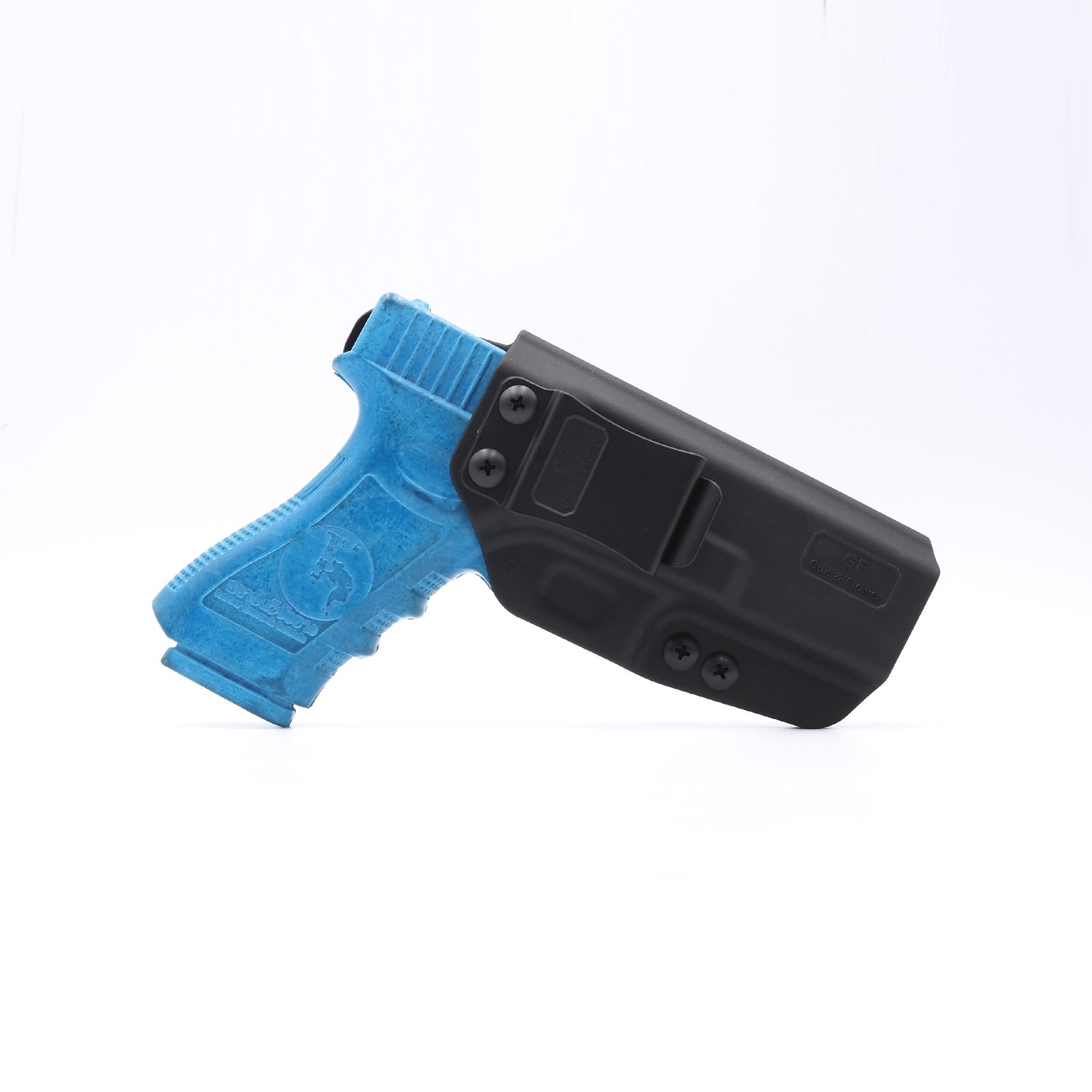 New. ซองปืนพกใน Polymer Glock 17 ( Gun Flower ) - ผลิตจาก วัสดุ PA66 ชนิดพิเศษ แข็งแรง ทนทาน - ด้านหลังเป็นคลิปเหน็บเข็มขัด มีตัวปรับกระชับ ได้ตามความต้องการ