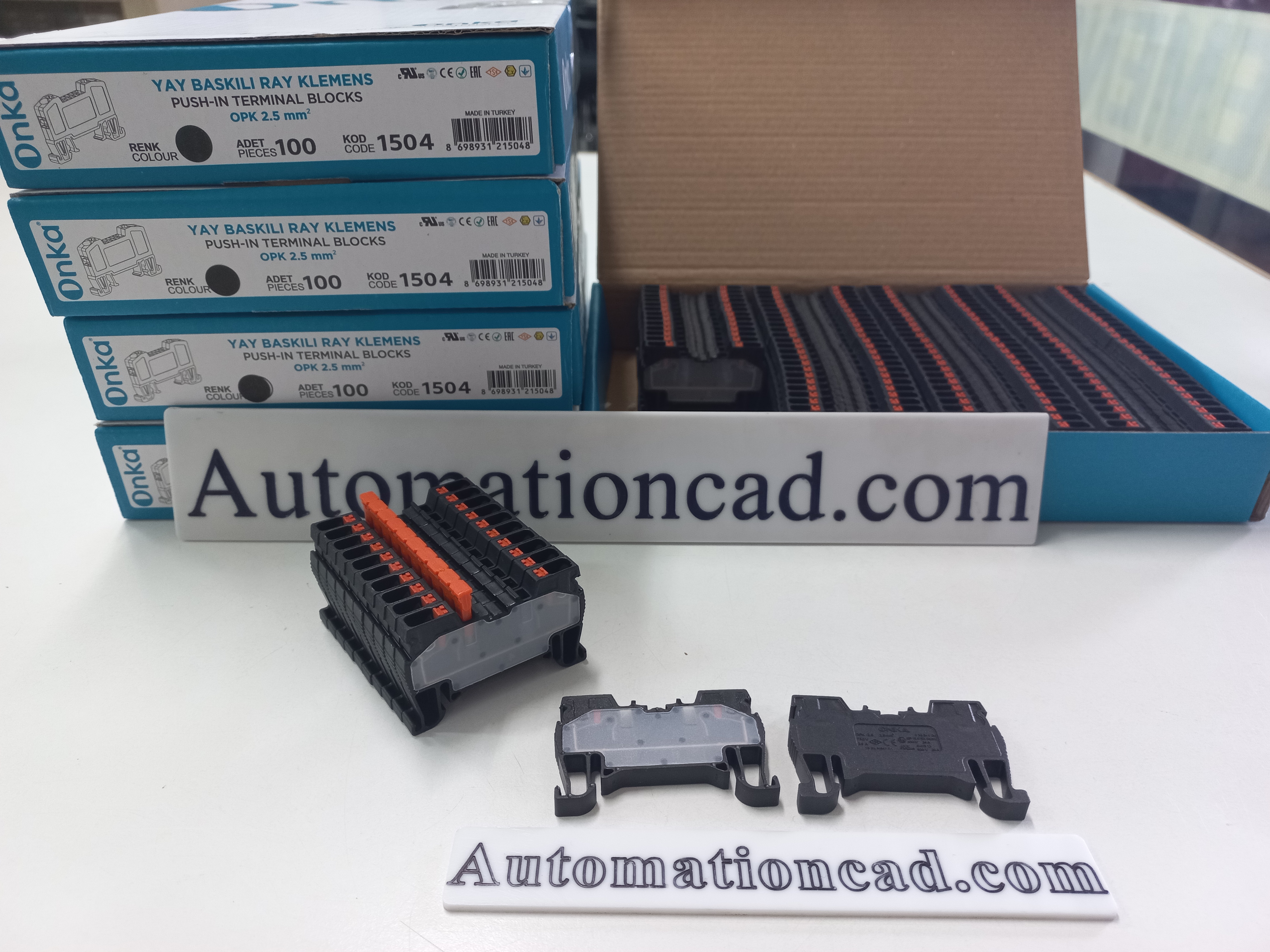 สปริงเทอร์มินอล สีดำ Onka-1504 สาย 2.5 mm² 24A Terminal ONKA