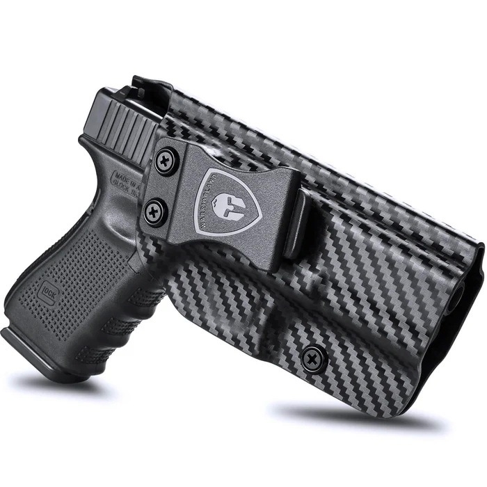 New. ซองพกใน Carbon Fiber Glock 19 Warriorland Carbon Fiber Holster Glock 19 ( Warriorland ) - ผลิตจาก Carbon Fiber คุณภาพสูง - แผ่นหนา 2 mm. แข็งแรงทนทา - ออกแบบให้ซองคลุมรอบโกร่งไก ป้องกันอุบัติเหตุ - ซองไม่เก็บความชื้น ทำความสะอาดง่าย - ปรับความกระชับข