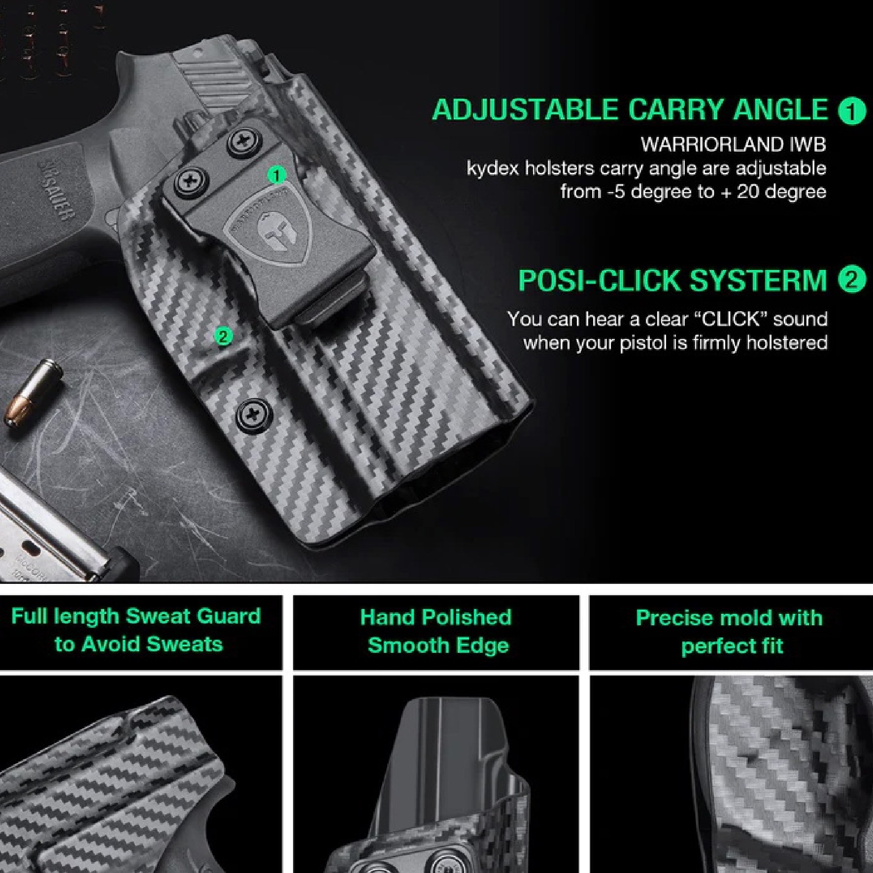 New.ซองพกใน Carbon Fiber Sig Sauer P320 Carbon Fiber Holster Sig Sauer P320 ( Warriorland ) ⚡ผลิตจาก Carbon Fiber คุณภาพสูง ⚡แผ่นหนา 2 mm. แข็งแรงทนทาน ⚡ออกแบบให้ซองคลุมรอบโกร่งไก ป้องกันอุบัติเหตุ ⚡ซองไม่เก็บความชื้น ทำความสะอ