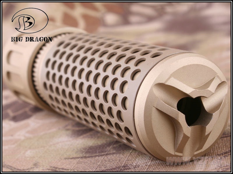 Knight's Armament QDC CQB Barrel Extension KAC 556 QDC CQB Airsoft Dummy Quick Detach Suppressor (CQB Length,DE)