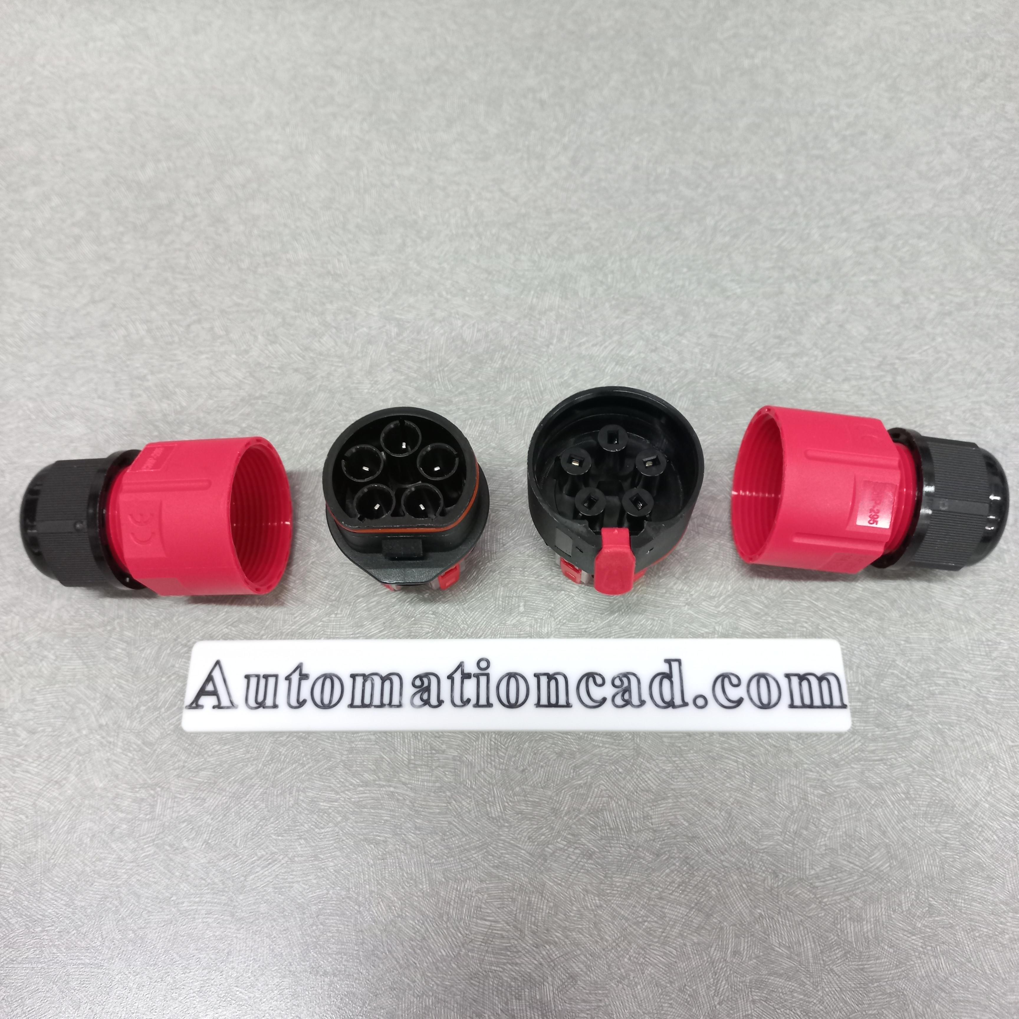 ปลั๊กคอนเนคเตอร์กันน้ำ ใช้กับสายไฟ ขนาด 0.5 ถึง 1.5 mm² แบบ 5 เส้น ข้อต่อสายไฟแบบหนีบ