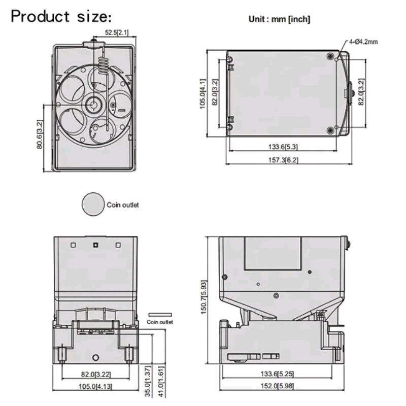 mini hopper มินิโฮปเปอร์จ่ายเหรียญ 24V ยี่ห้อ ict ของใหม่