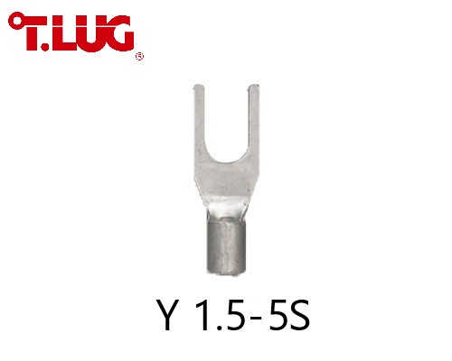 หางปลาแฉกเปลือย Y1.5-5S TLUG ใช้กับสาย 1.5sq.mm หางปลาก้ามปู (100 ชิ้น/ห่อ)