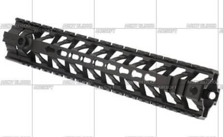 New.ชุดหน้า Fortis REV M4 CMMG / 5.56 12"- งาน CNC น้ำหนักเบาเพียง 25กรัม - ใช้ติดตั้งกับแกน Delta Ring ได้เลย (ดูตามรูป) - มีช่องสำหรับอุปกรณ์ Keymod - มีราง20mm มาตรฐาน - มีช่องหูกวิน 4 ช่อง สีดำ ราคาพิเศษ