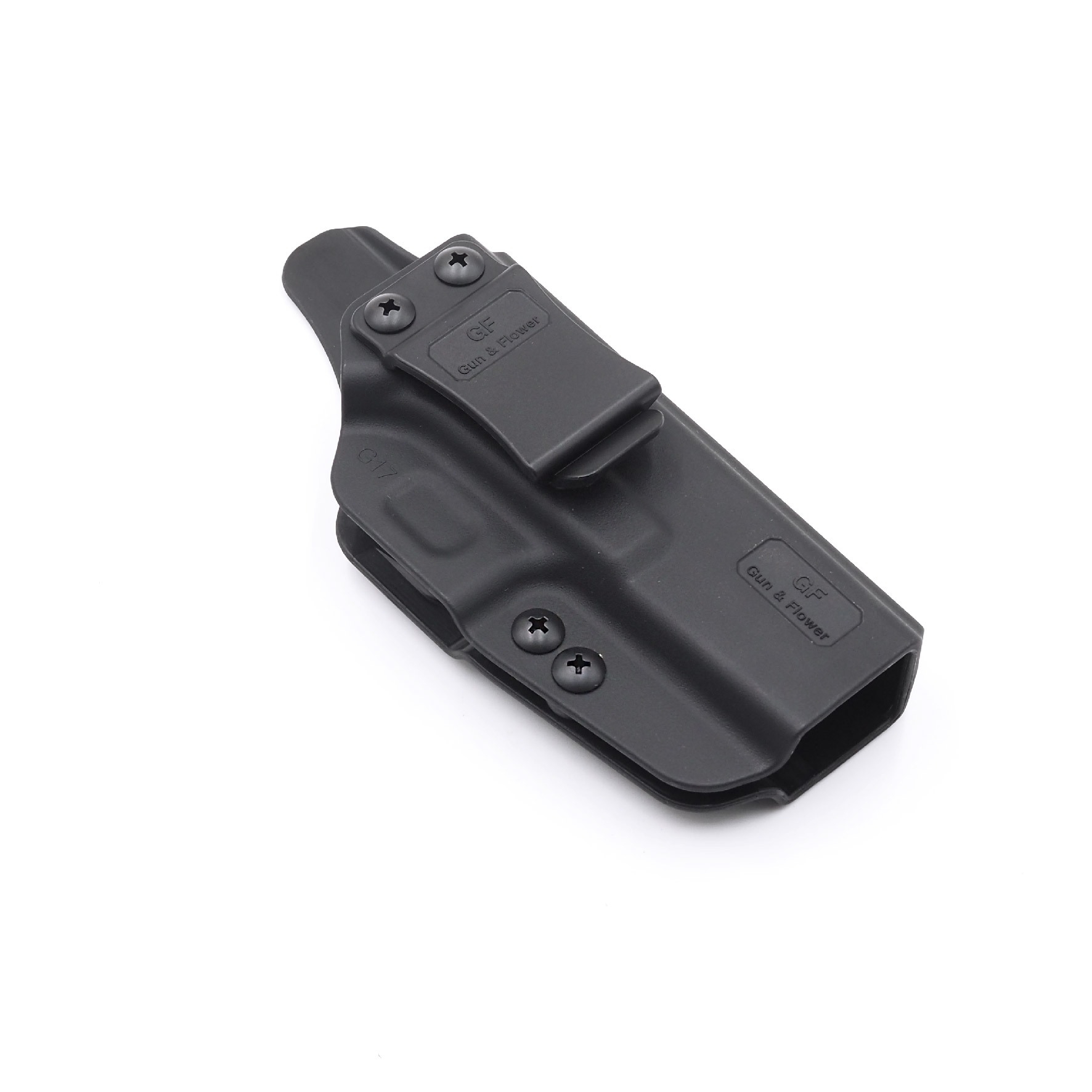 New. ซองปืนพกใน Polymer Glock 17 ( Gun Flower ) - ผลิตจาก วัสดุ PA66 ชนิดพิเศษ แข็งแรง ทนทาน - ด้านหลังเป็นคลิปเหน็บเข็มขัด มีตัวปรับกระชับ ได้ตามความต้องการ